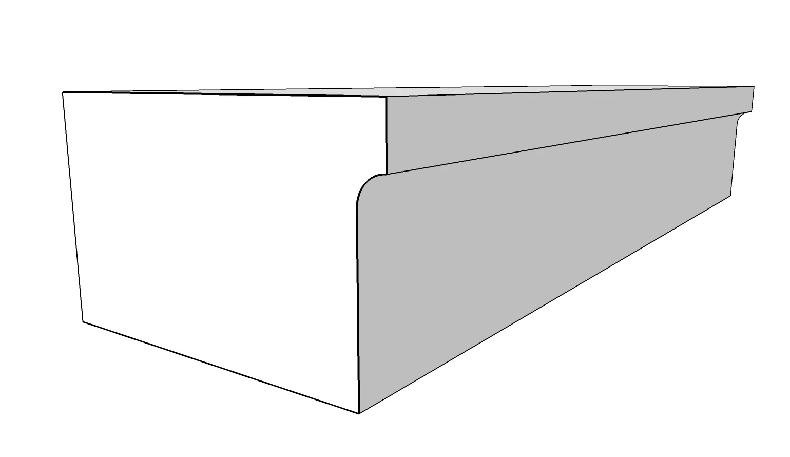 Sandstein Blockstufe B3 mit Hohlkehle, Zeichnung KORI Handel