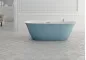 Preview: Hidrobox Badewanne Beta V1, Form: Oval, Material: Scene, mit optionale Aufpreise Aussen Farbe: Ocean Blau und mit Überlauf, bei Kori Handel