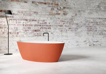 Hidrobox Badewanne Serie Space, Form: Oval, mit Außenfarbe Blush, mit Überlauf, bei Kori Handel