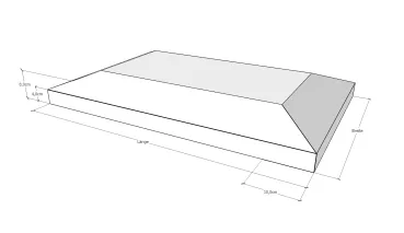 Zeichnung Seitenansicht zu Pfeiler-Abdeckung Rechteck in Bauform SA7 von KORI Handel