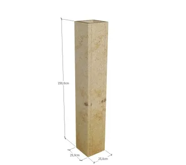 Maße Sandstein-Säule in Segmentbauweise von eBaustoffe.shop