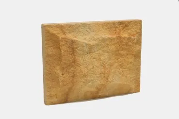 Verblender bossiert, Einbindetiefe 3 cm + Bosse, Sächsischer Sandstein gelb braun bei KORI Handel
