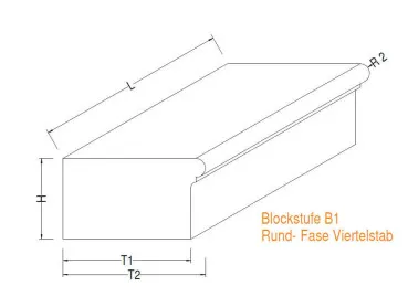 Zeichnung Blockstufe mit Profil B1 von KORI Handel