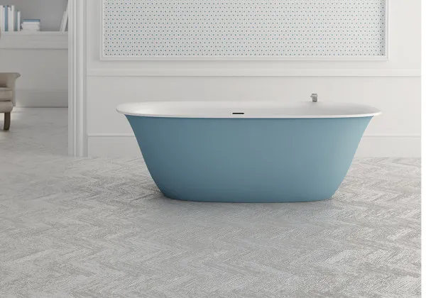Hidrobox Badewanne Beta V1, Form: Oval, Material: Scene, mit optionale Aufpreise Aussen Farbe: Ocean Blau und mit Überlauf, bei Kori Handel
