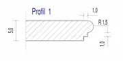 Treppenplatte ab 100x30x5 cm Udelfanger Sandstein grün grau mit Profilkante P1
